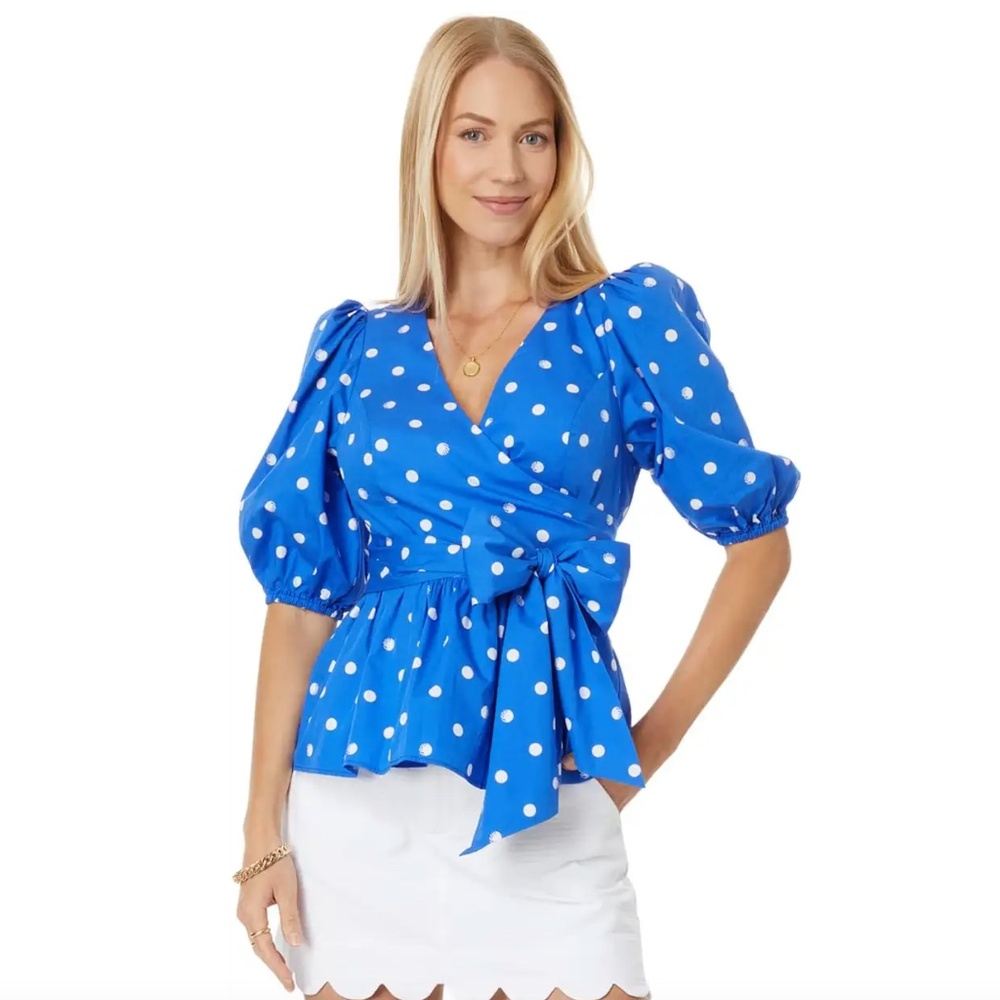 Kara Cotton Wrap Top size 2 NWT